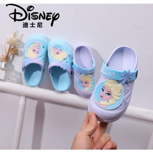 Frozen Elsa Anna Girl Beach Slippers Children Sandals Summer Cartoon Kids Shoes EVA Resistance Breathable Antislip Baby Disney