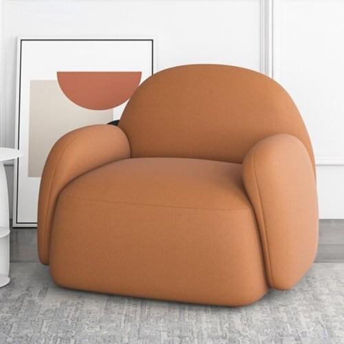 Nordic Style Simple Modern Single Sofa Light Luxury Living Room Balcony Bedroom Leisure Chair Technology Fabric Sponge Lazy Sofa
