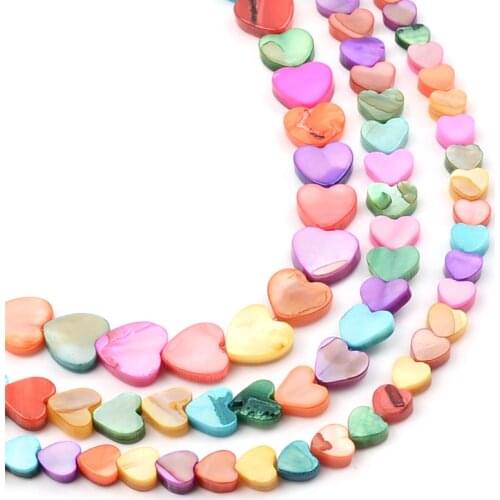 Colorful Natural Heart Shape Beads Loose Shell Beads For Jewelry Making DIY Bracelet Earrings Accessories 15' Wholesale