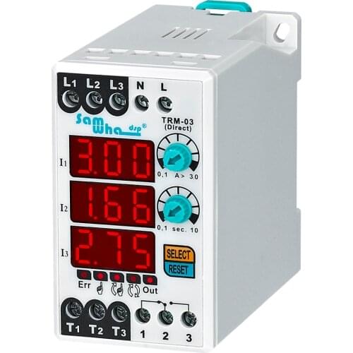 Un:150-260VAC Digital (Manual / Semi-Automatic / Automatic Reset) Electronic Overload Asymmetry Relay Thermal Relay TRM
