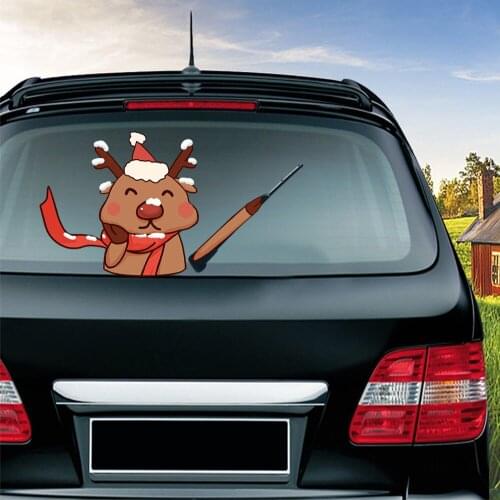 Christmas Santa Claus/Snowman Waving Arm Wiper Decals Car Sticker Decor Y7