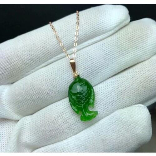 SHILOVEM 18k rose gold Natural green Jasper pendants no necklace classic fine Jewelry women wedding gift 8*8mm mymz080809by