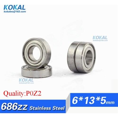 [SS686ZZ-P2]Free Shipping 10pcs stainless steel S686ZZ machine ball bearing 628/6 bearing 6mm*13mm*5mm