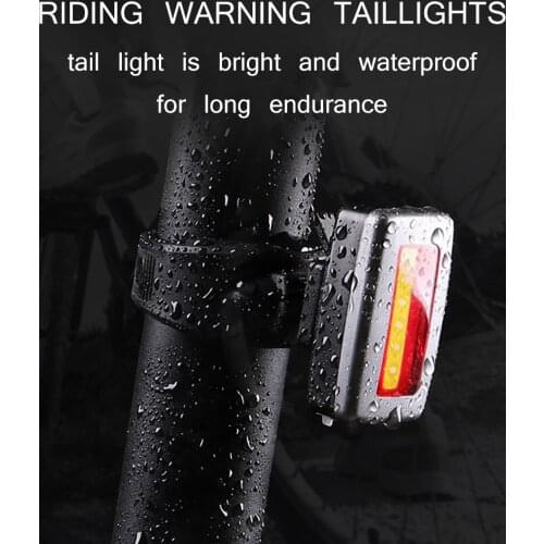 Bike waterproof Light Brake induction Bicycle Back Lights USB Charging 3Mode Rainproof Tail light Mtb Mountain Cycle light
