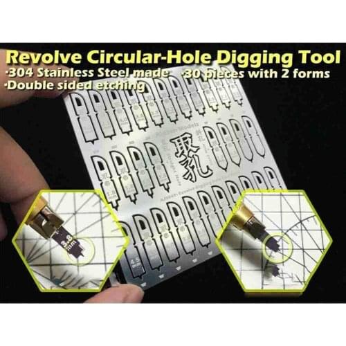 Military Model Detail Augmentation Flat Bottom Round Tools Steel Building Hole Model Maker AJ0049 N4K5