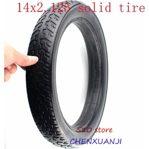 High performance 14x2.125 Solid Rubber Electric tire fits Many Gas Electric Scooters and e-Bike Inflation-free Tire