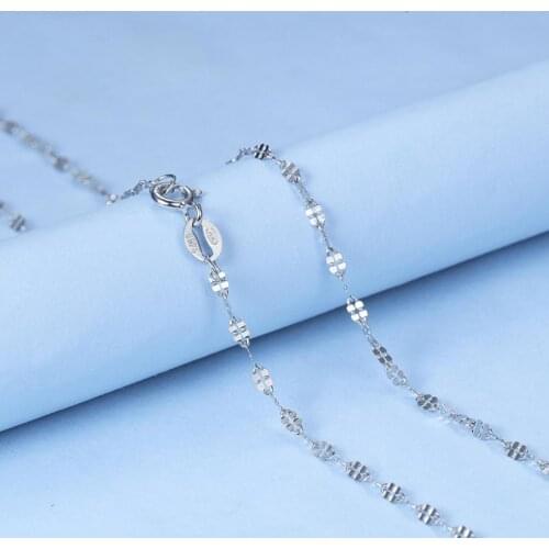 S925 Sterling Silver Necklace for Women Four-leaf Clover Twisted Tile Chain Clavicle Necklace for Wedding Fine Jewelry Collares