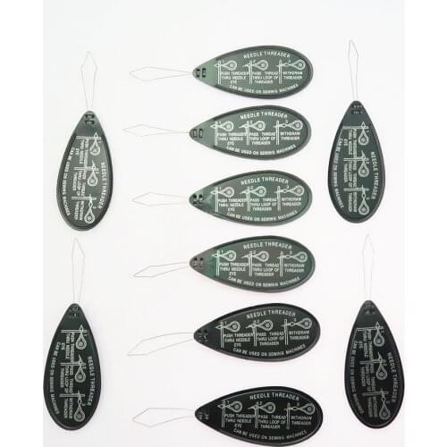 10pcs Wire Stitch Insertion Aluminum Threader For Hand Machine Sewing