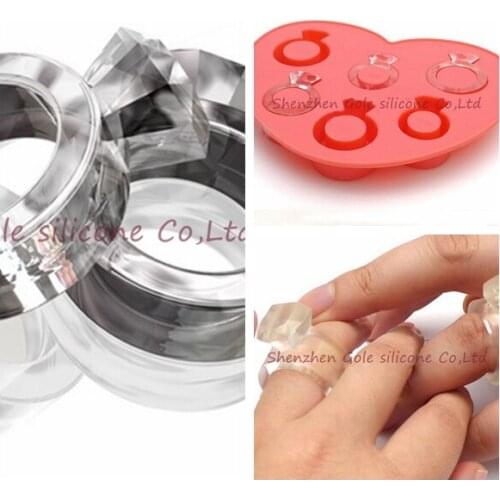 100pcs/lot Ice Tray Diamond Love Ring Ice Cube Style Freeze Ice Mold Ice Maker Mould PTSP