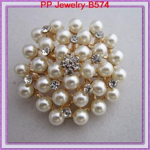 Free shipping(12pcs/lot) Cheap Whosale Price Factory Direct Sale Gold Color fashion Imitation Pearl brooch Elegant Bridal Pins