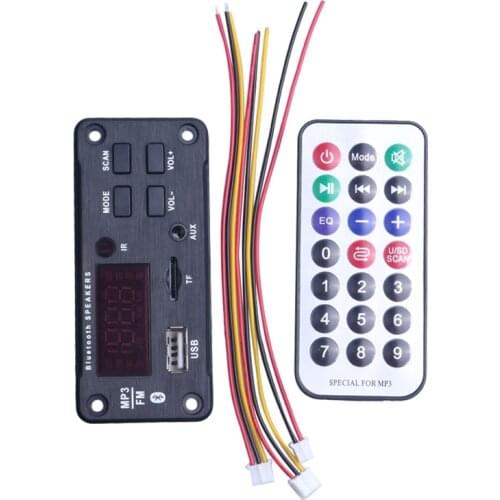 Wireless Bluetooth MP3 WMA Decoder Board Remote Control Player 12V Audio Module Support USB TF AUX FM Audio Radio Module for Car
