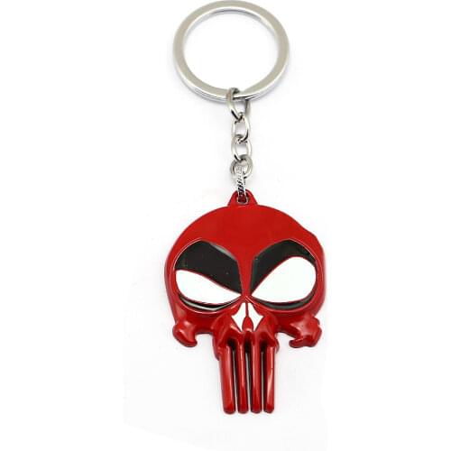 The Punisher Keychain 3 Colors Frank Castle Metal Skull Key Chain Keyrings for men llaveros Movies Jewelry