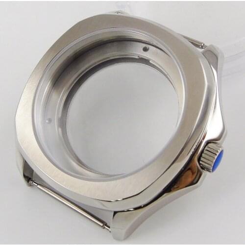 New 40mm Watch Case with Transparent Backcover Sapphire Glass fit 2836 miyota 8215 movement