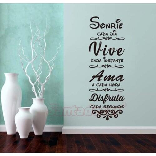 Spanish Quote Wall Sticker Normas de Casa Vinilos Wall Art Wall Decor Living Room Mural Wall Decal Removable Home Decor Poster