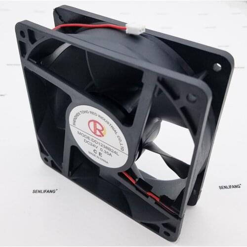 For original 12cm IP55 waterproof 12038 24V 0.35A DD1238B24L 2wire for Anime game console cooling fan HZDO 120*120*38MM