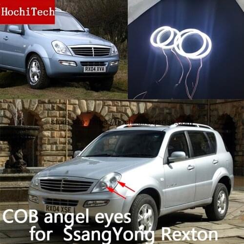 For Ssangyong Rexton 2003 2004 2005 COB Led day Light White Halo Cob Led Angel Eyes Ring Error Free Ultra bright