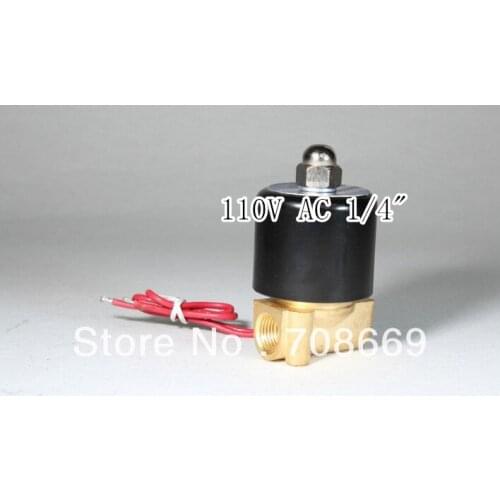 110V AC 1/4" Electric Solenoid Valve Water Air N/C Gas Water Air 2W025-08