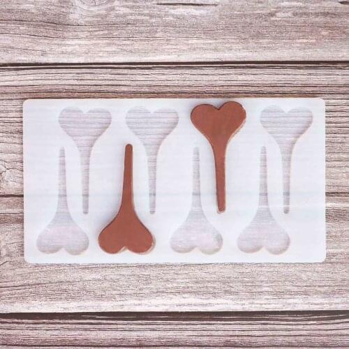 Heart Shape Chocolate Transfer Sheet Mould Cake Decorating Tools Silicone Mold Baking Stencil Chablon
