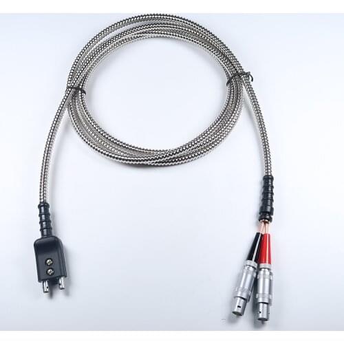 Armored&Stainless steel UT cable for flaw detector Equivalent lemo 00(double plug) to DUAL LEMO 1