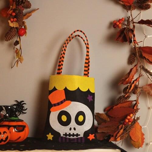 Halloween Pumpkin Ghost Pockets Candy Bag Children Trick Treat Gift Package Halloween Party Home Decor Kids Candy Cookie