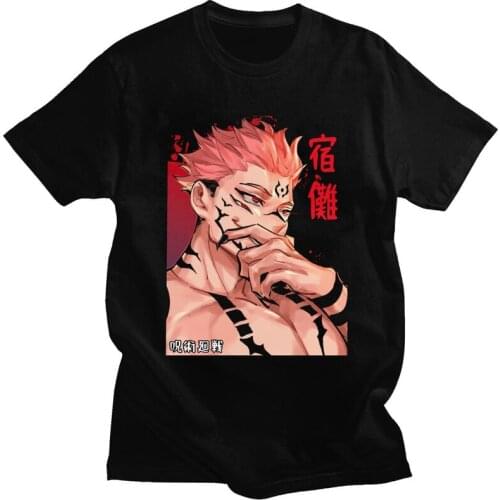 Classic Ryomen Sakuna Jujutsu Kaisen T Shirt Men Short Sleeved Anime Manga T-shirts Casual Tee Tops Cotton Tshirt Merch