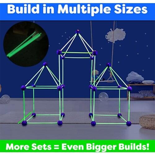 Kids Child Construction Fort Building Kit 87pcs Forts Builder Creating