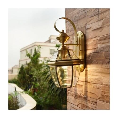 Lamp waterproof LED courtyard lamp room exterior wall lamp simple terrace lamp balcony corridor corridor copper lamp
