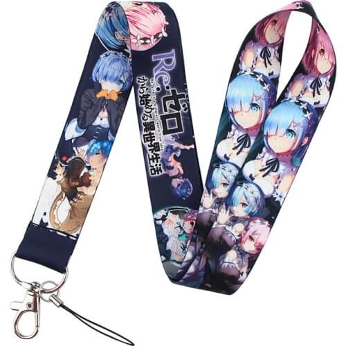 Cartoon Anime Keychain Lanyard Neck Strap for Key ID Card Straps Badge Holder DIY Hanging Rope Neckband