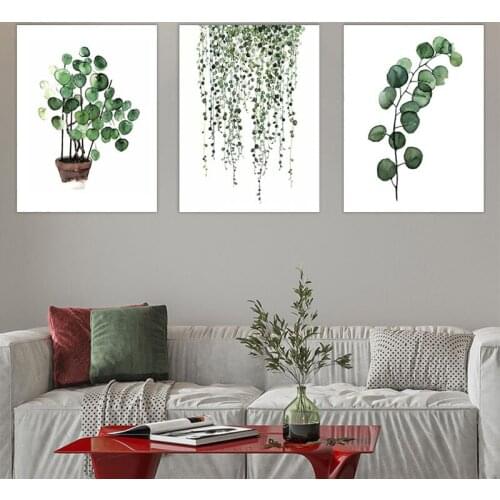 Garden Green Plants Leaves Oil Painting Canvas Nordic Modern Home Decor Living Room Wall Art Decoration Painting by Numbers
