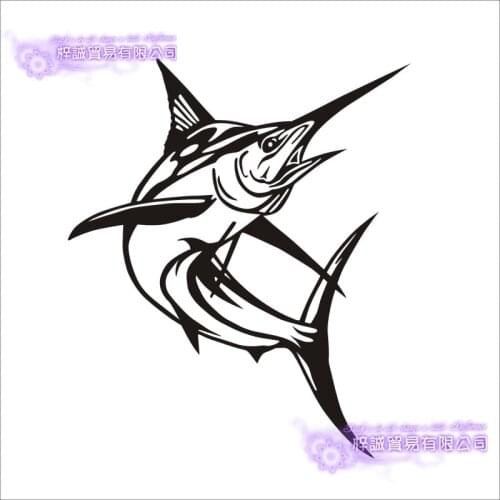 Fishing Sticker Car Sailfish Fish Decal Angling Hooks Tackle Shop Posters Vinyl Wall Decals Hunter Decor Mural Sticker