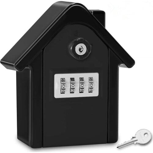 Wall Mount Large Key Safe Box 4-Digit Combination Password Key Unlock Anti-Theft Storage Box