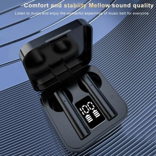 New bluetooth wireless headset bluetooth 5.0 fashion TWS headset lightweight portable stereo headset LED earplugs