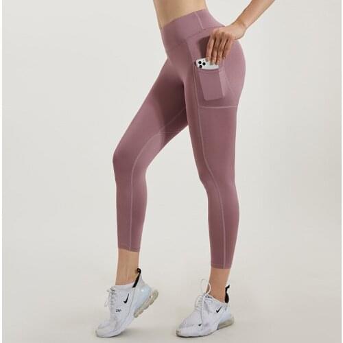 New Women Side Pocket Yoga Pants Leggings Sports Fitness High-waist Workout Gym Running Tights Sexy Hips Push Up Sportswear