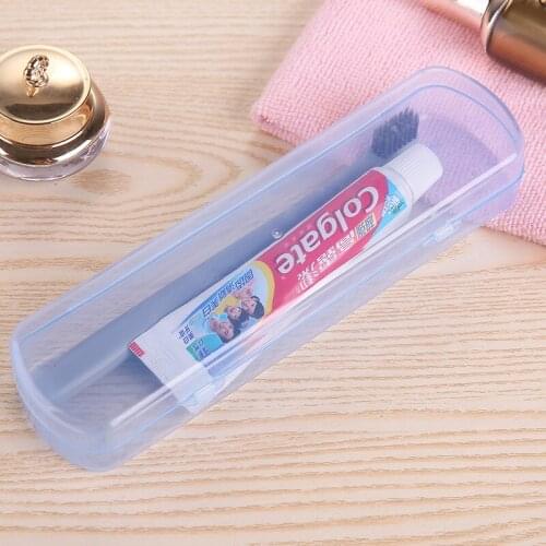 New Candy Color Toothbrush Box Portable Transparent Toothbrush Toothpaste Storage Box Travel Toothbrush Toothpaste Holders