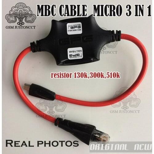 ORIGINAL NEW GPG Unlock cable for MBC cable GPG micro 3 in 1 cable resistor 150k ,300k ,510k free shipping