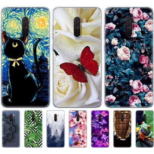 Siliconre case For Xiaomi Pocophone F1 Case Xiaomi Poco F1 Soft TPU Phone cover For Xiaomi Pocophone F1 Global F 1 printing bag