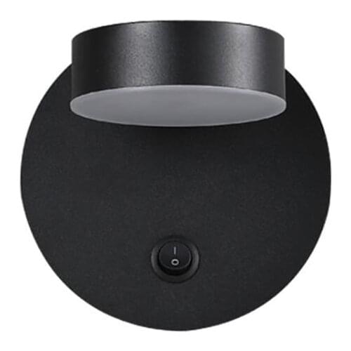 Modern LED Wall Sconce Light, 7W Warm White, 360 Degree Rotatable Wall Lamp with Button Switch for Living Room Bedroom Hallway