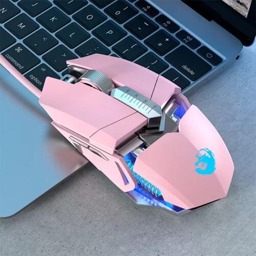 USB Gaming Mouse Pink Wired Mute RGB Gamer 6 Buttons Mice Optical Office Computer Mouse For Desktop Laptop Ergonomic Game Mouse