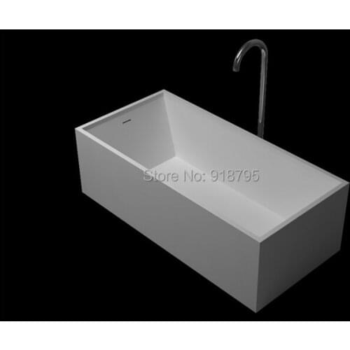 1580x760x500mm Solid Surface Stone CUPC Approval Bathtub Rectangular Freestanding Corian Matt Or Glossy Finishing Tub RS6573