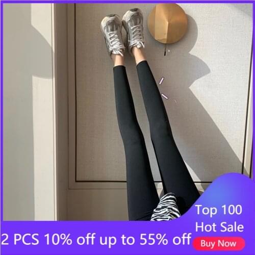 Female outside wear leggings for women autumn winter nine points yoga pants 30000