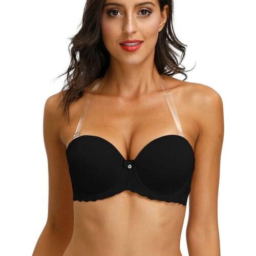 Vgplay Strapless Bra Backless Plus Size Multiway Bralette Convertible Straps Push Up Bras for Women 32-46 B C D E F G