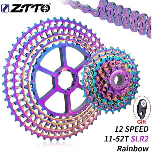 ZTTO new 12 Speed Rainbow Cassette 11-52T SLR2 12s MTB 12Speed UltraLight K7 12V 413g Freewheel Mountain Bike for HG Hub