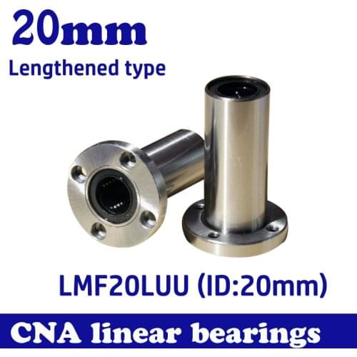 2pcs/lot Free shipping LMF20LUU long type 20mm flange linear bearing CNC Linear Bush