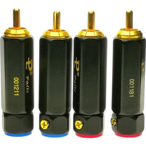 4PCS High quality Gold plated HIFI Diy PR-109 RCA Plug Hi end Self-locking Audio Video Connector For Audio Cable