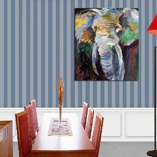 Abstract Art Hand Painted Elephant Canvas Oil Painting Wall Art Home Decoration Living Room Modern Paints Wall Picture