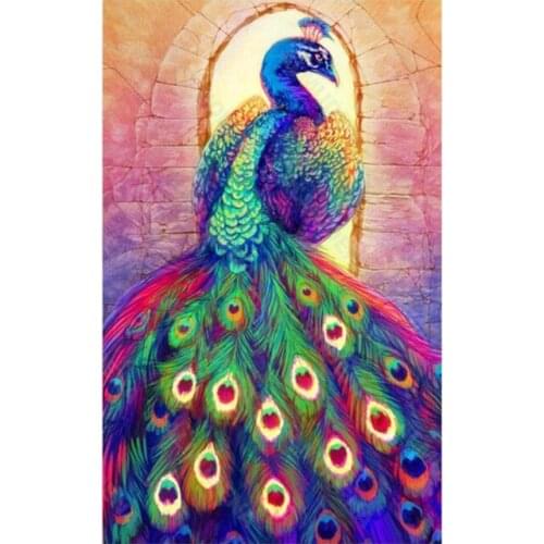Diy Diamond Painting Peacock Gorgeous Landscape Painting Literary Nordic Style Full Inlaid Diamonds Handmade Point Inlaid