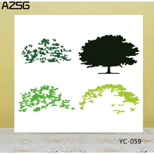 AZSG Lush Tree Leaves Cutting Dies Clear Stamps For DIY Scrapbooking/Card Making Decorative Silicone Stamp Craft