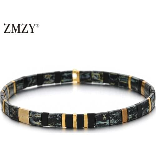 ZMZY Square Crystal Glass Tila Beads Bracelet Men Jewelry Friends Pulseras Mujer Moda Miyuki Bracelet Women Accessories