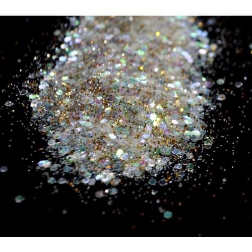Nail Art Glitter Shiny Sequins Glitter Powder Mix Abalone Colorful Golden Purple Dust Different Size DIY Acrylic Nails Tool 281