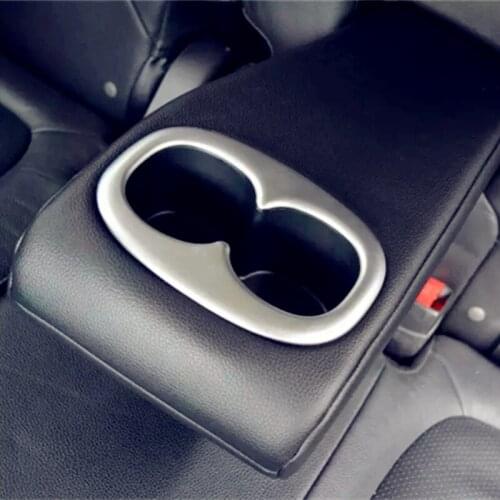 For Mitsubishi Outlander 2016 2017 Matte ABS Chorme Car Rear Seat Cup Holder Cover Trim Bezel Frame Decoration 1pcs